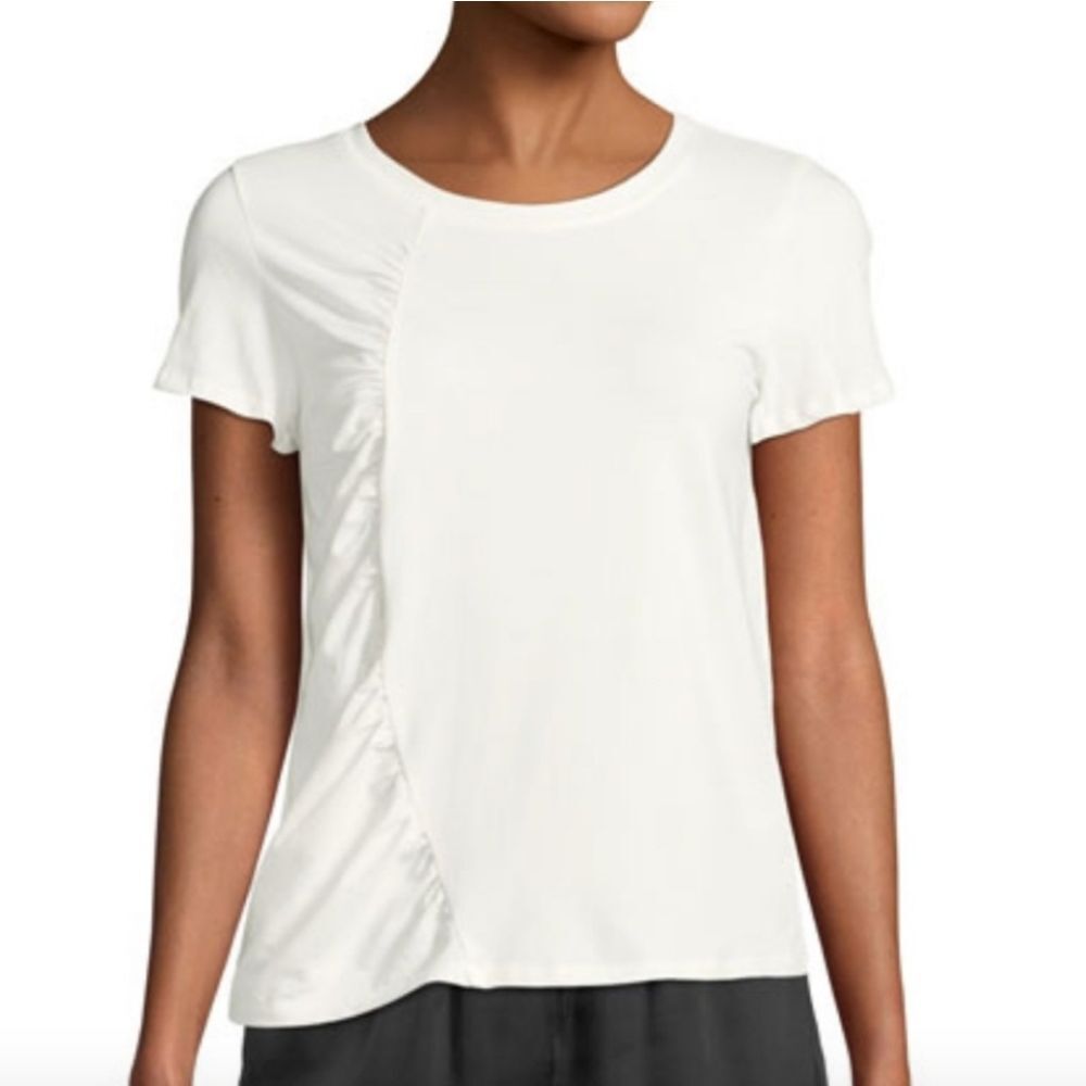 Rachel Roy -316 NWT Amelie Ruched‎ Top White Small